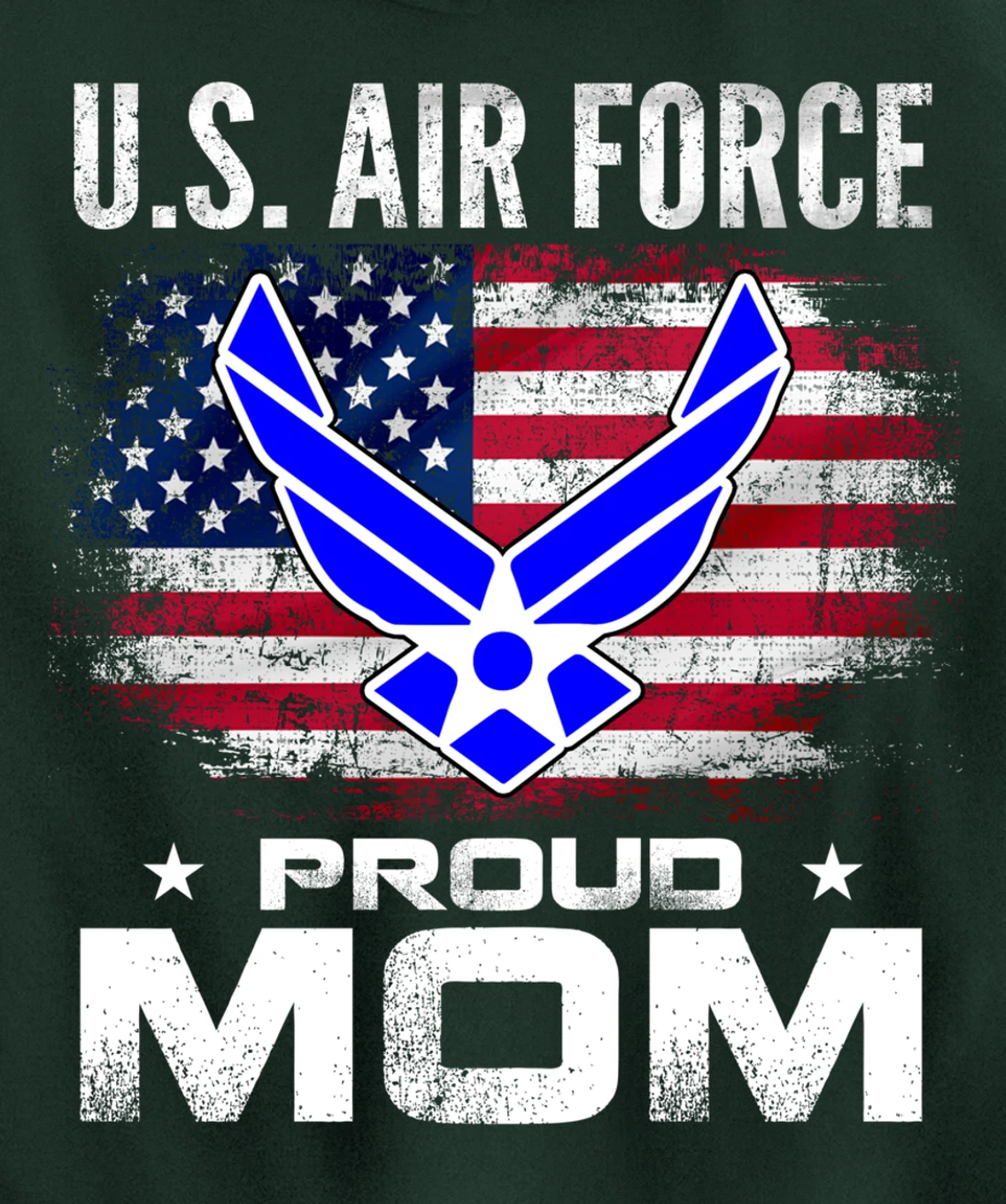 U.S Air Force Proud Mom With American Flag Gift Veteran Pullover Hoodie