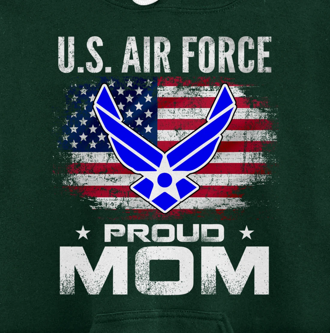 U.S Air Force Proud Mom With American Flag Gift Veteran Pullover Hoodie
