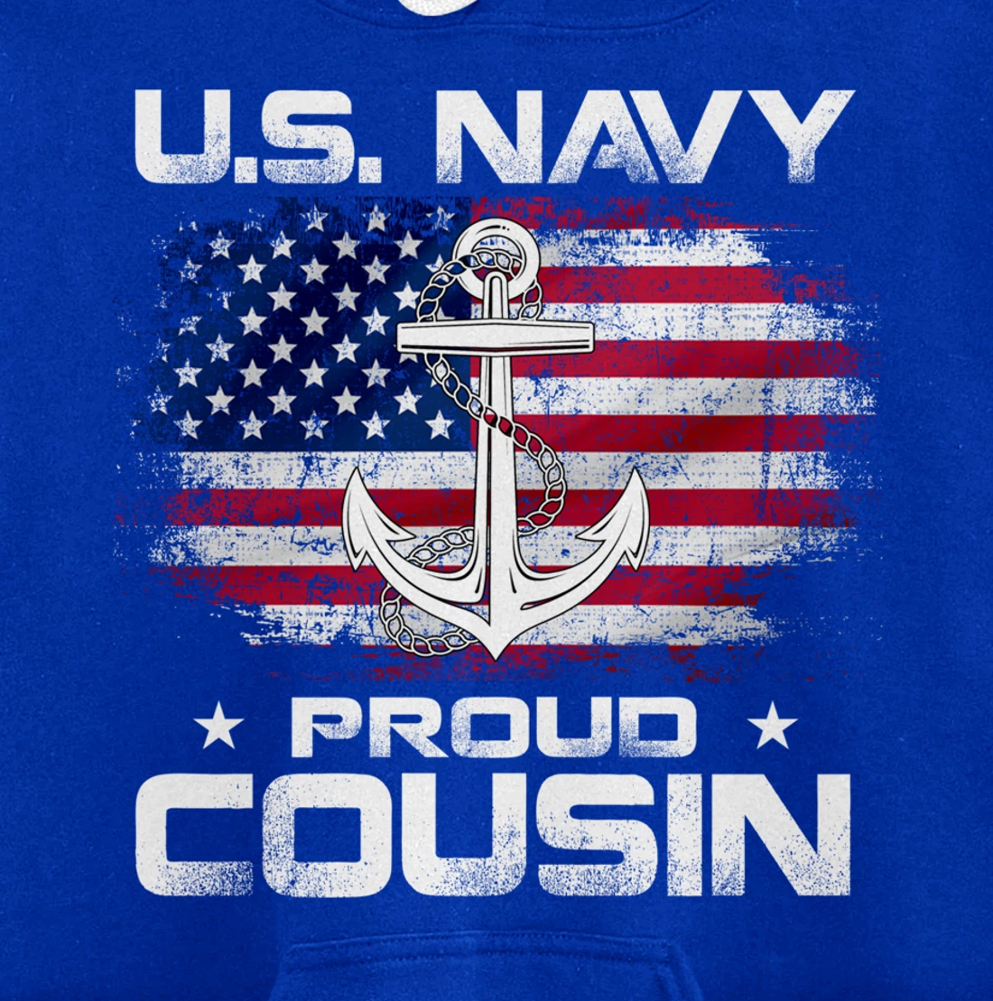 U.S Navy Proud Cousin With American Flag Gift Veteran Pullover Hoodie