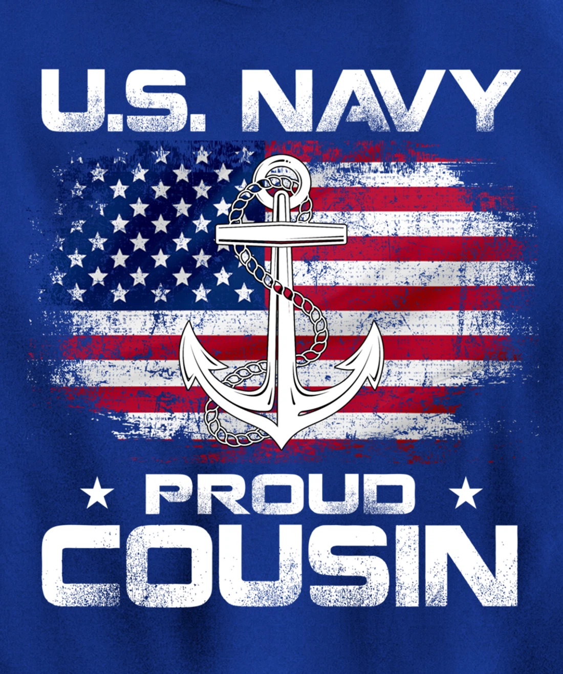 U.S Navy Proud Cousin With American Flag Gift Veteran Pullover Hoodie