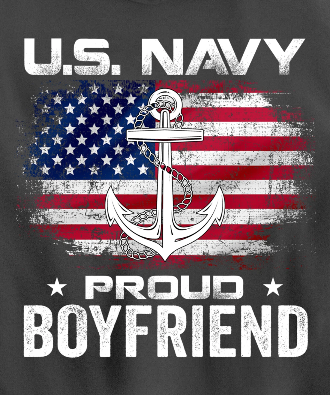 U.S Navy Proud Boyfriend With American Flag Gift Veteran Day Pullover Hoodie