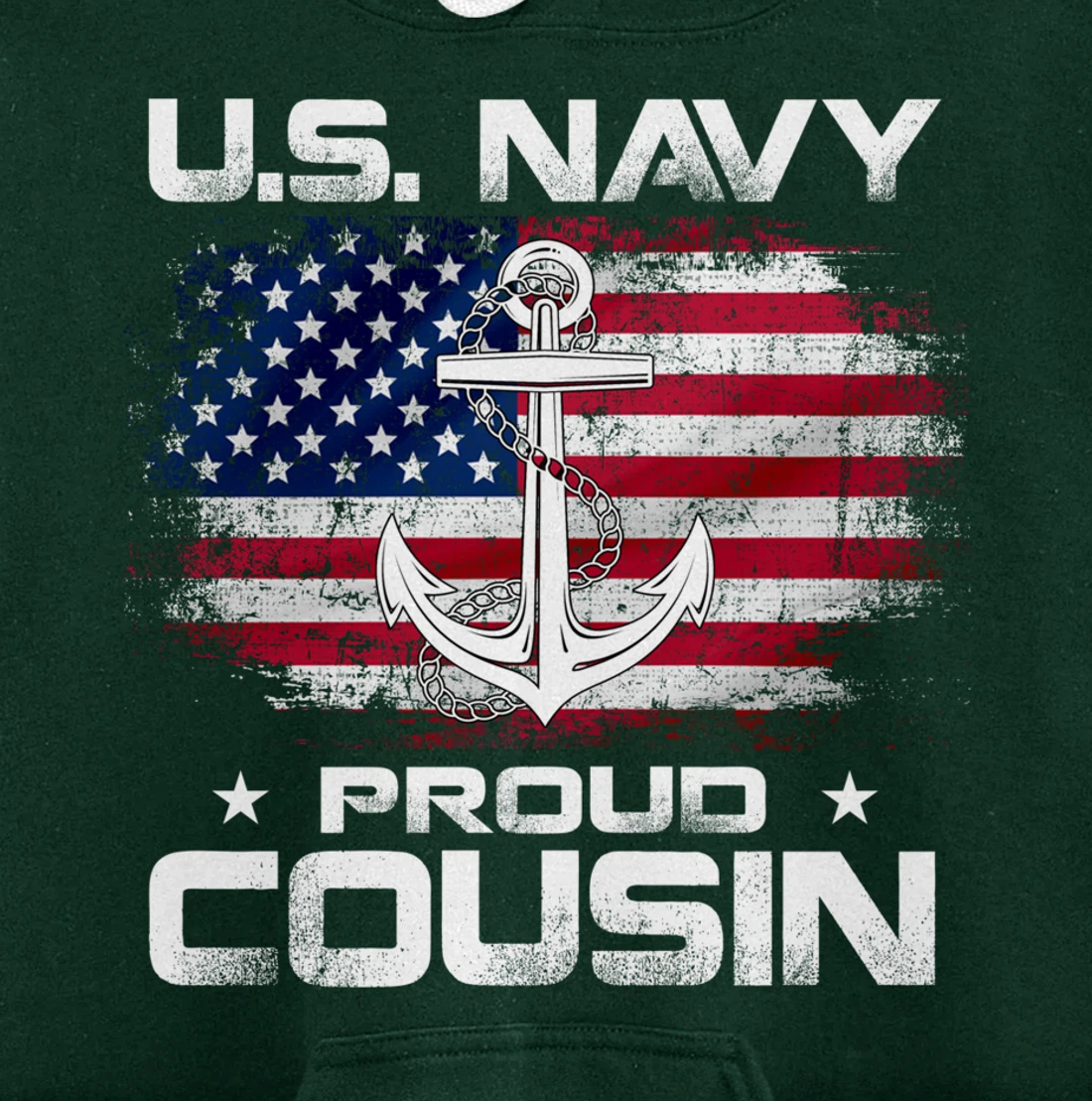 U.S Navy Proud Cousin With American Flag Gift Veteran Pullover Hoodie
