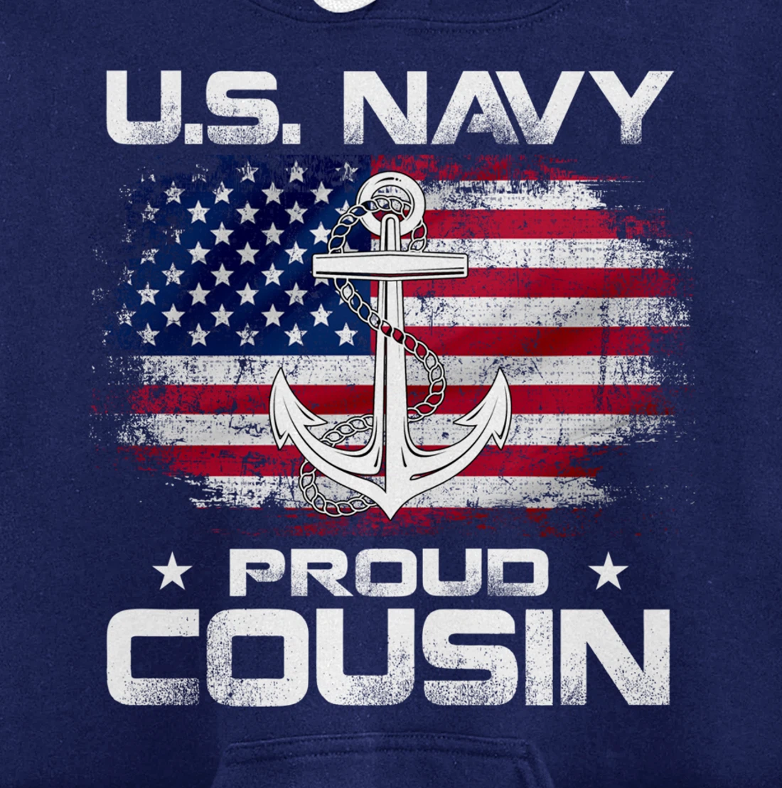 U.S Navy Proud Cousin With American Flag Gift Veteran Pullover Hoodie