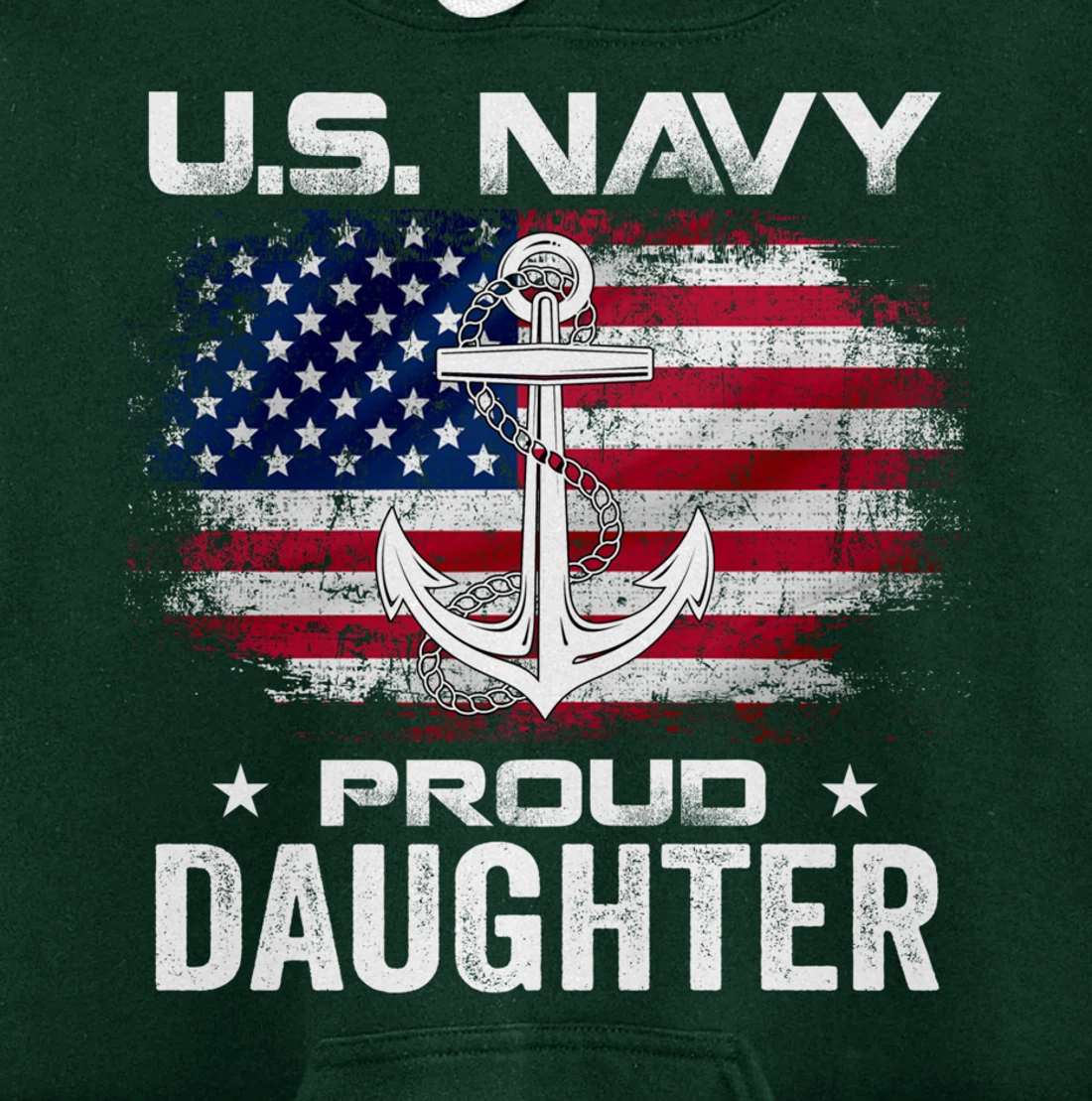 U.S Navy Proud Daughter With American Flag Gift Veteran Pullover Hoodie