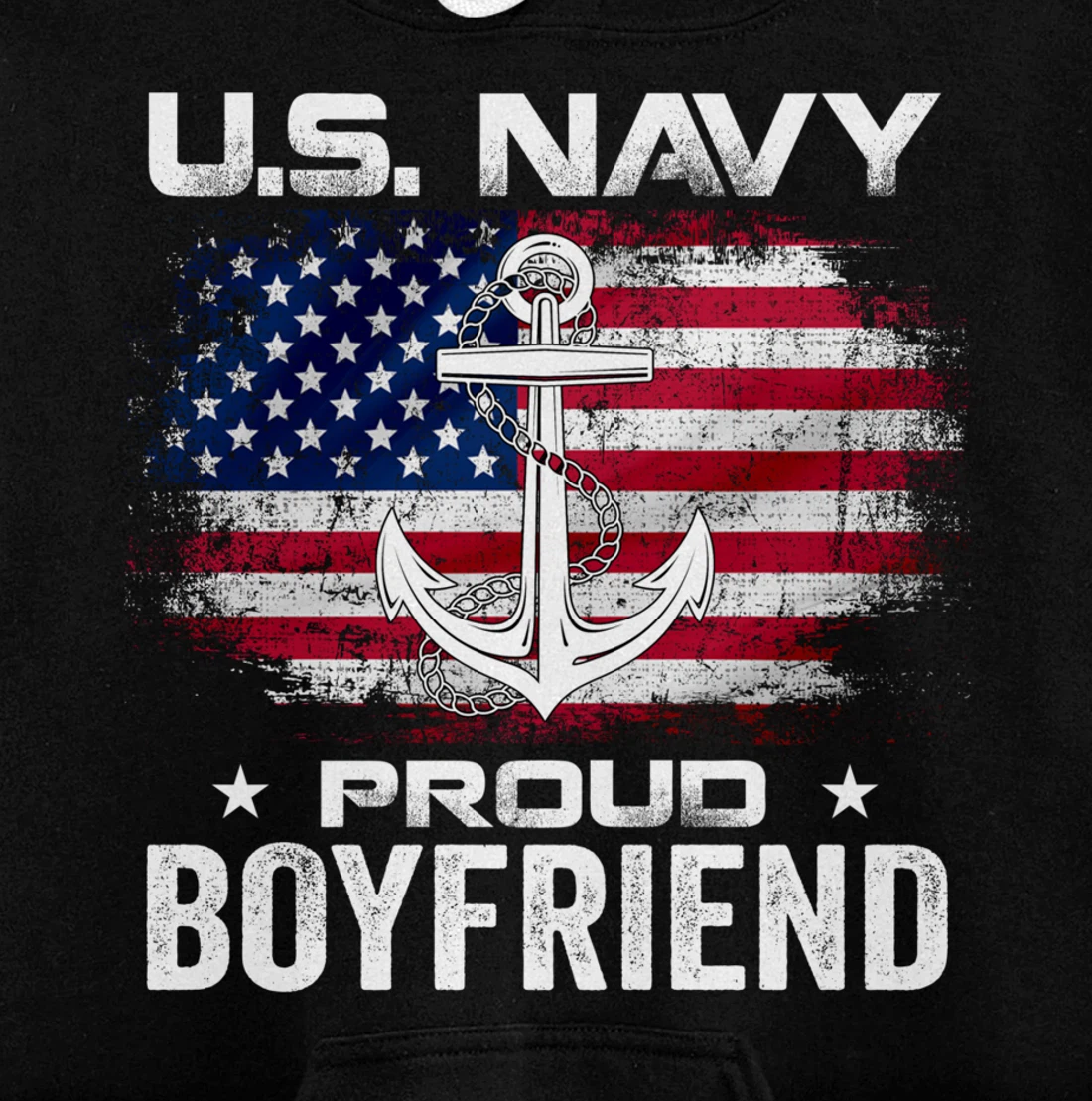 U.S Navy Proud Boyfriend With American Flag Gift Veteran Day Pullover Hoodie