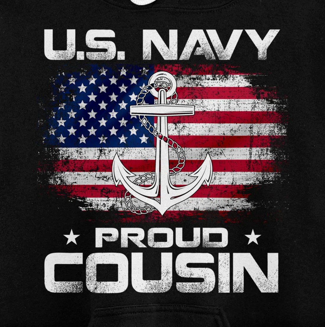 U.S Navy Proud Cousin With American Flag Gift Veteran Pullover Hoodie