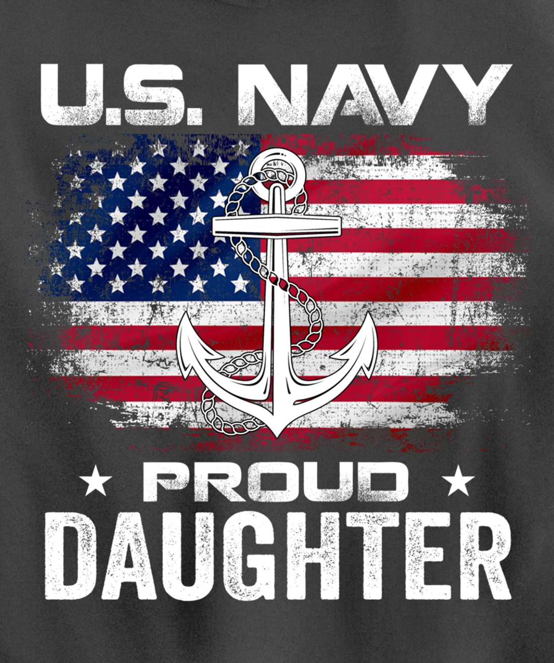 U.S Navy Proud Daughter With American Flag Gift Veteran Pullover Hoodie