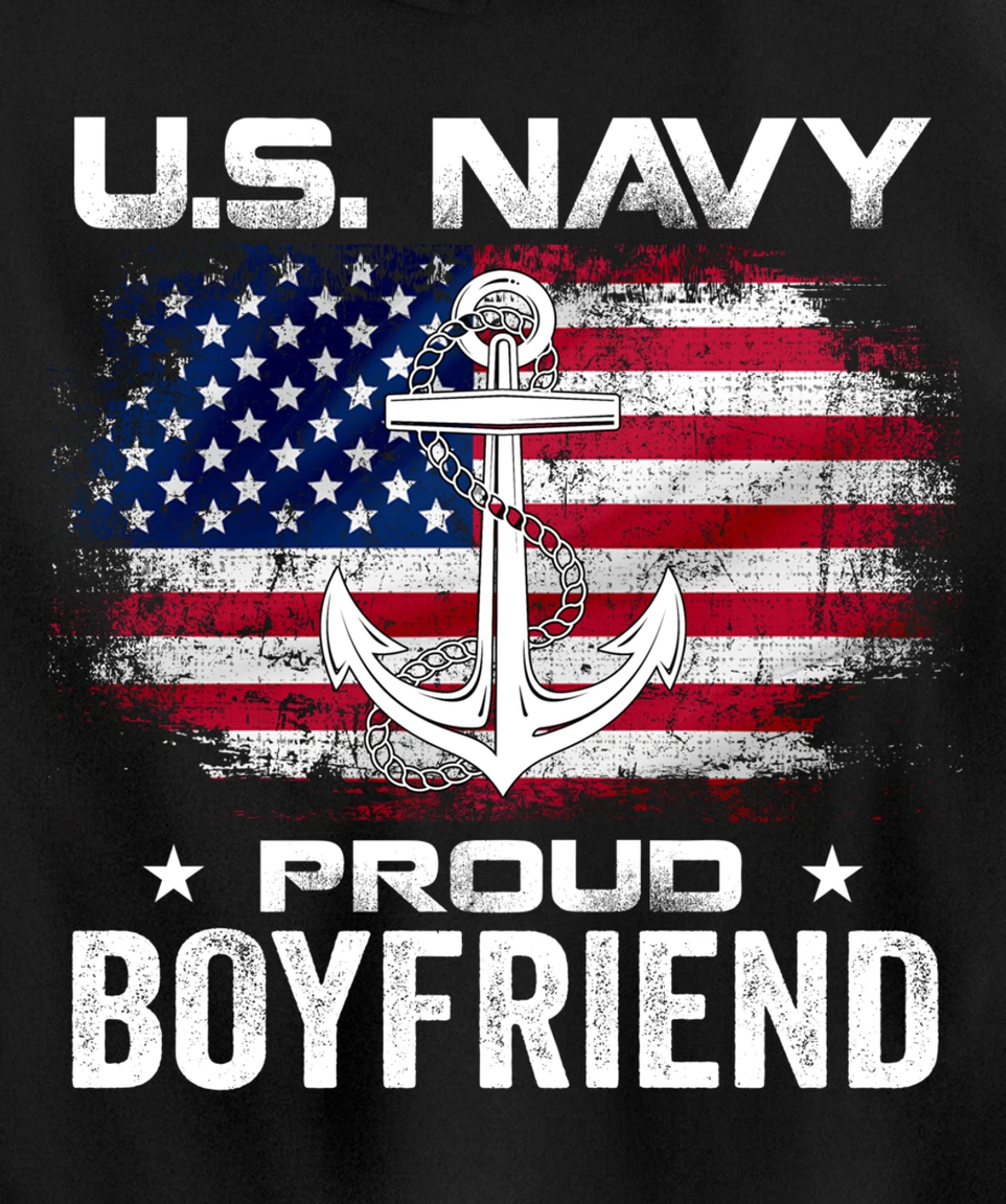 U.S Navy Proud Boyfriend With American Flag Gift Veteran Day Pullover Hoodie