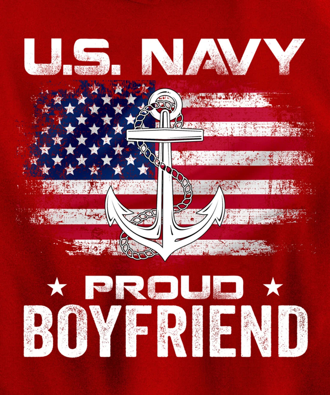 U.S Navy Proud Boyfriend With American Flag Gift Veteran Day Pullover Hoodie