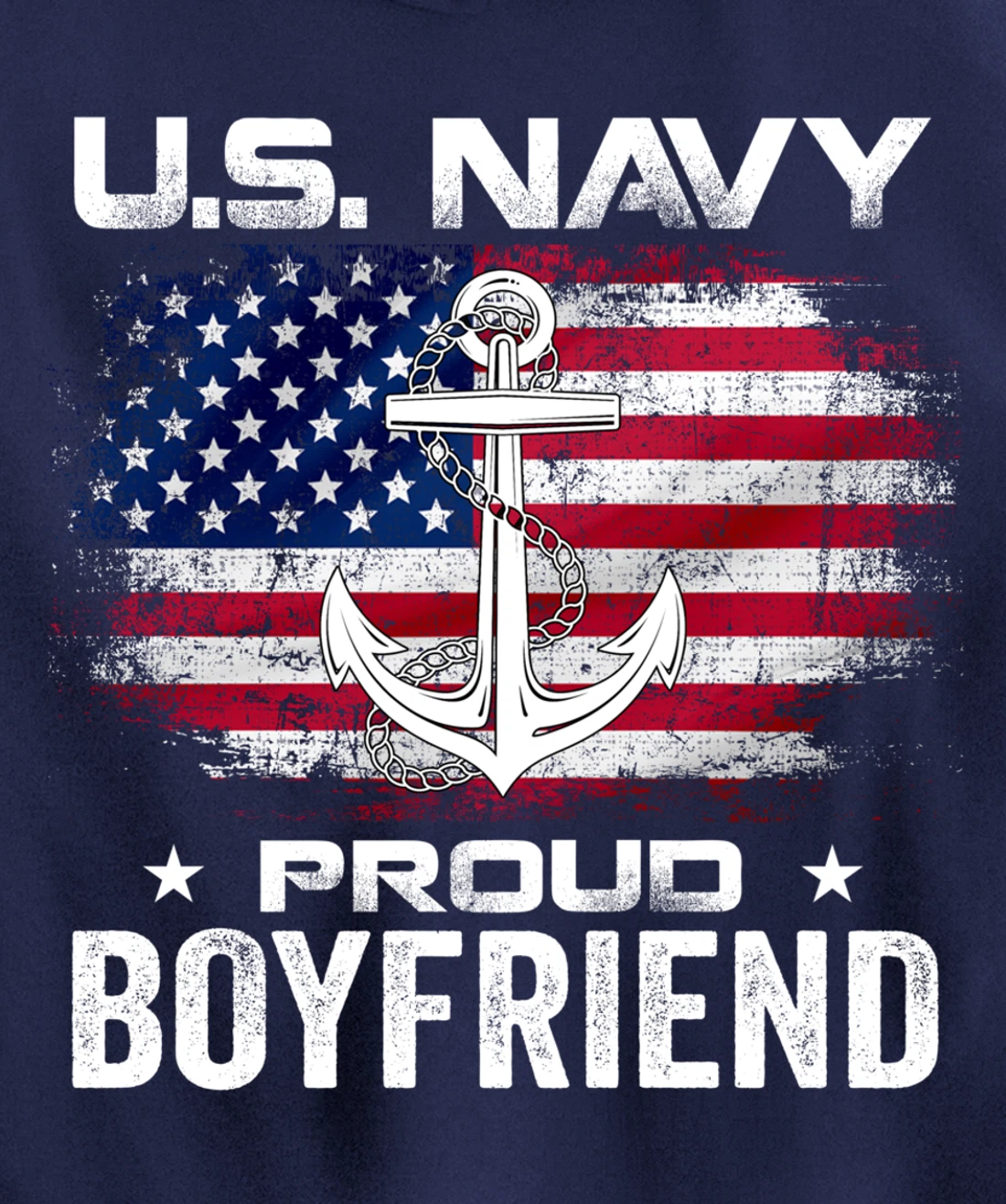 U.S Navy Proud Boyfriend With American Flag Gift Veteran Day Pullover Hoodie