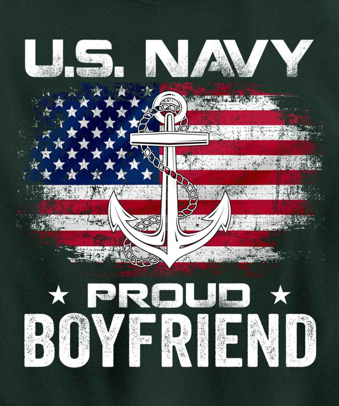 U.S Navy Proud Boyfriend With American Flag Gift Veteran Day Pullover Hoodie
