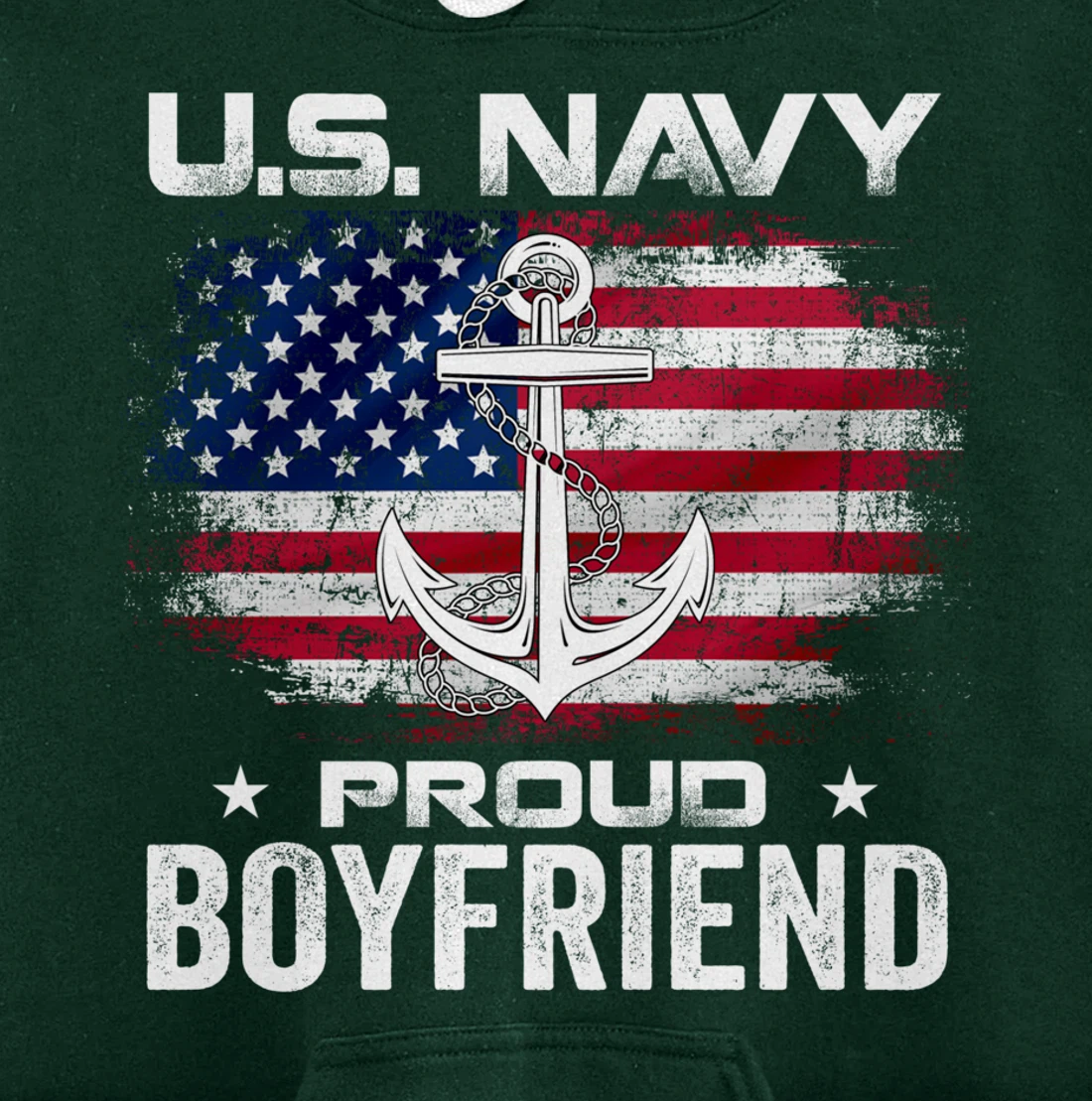 U.S Navy Proud Boyfriend With American Flag Gift Veteran Day Pullover Hoodie