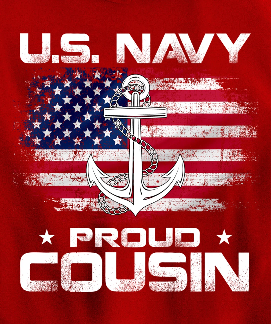 U.S Navy Proud Cousin With American Flag Gift Veteran Pullover Hoodie