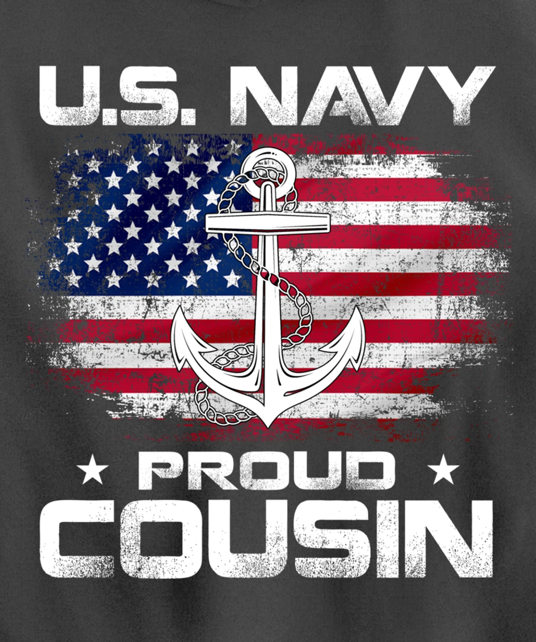 U.S Navy Proud Cousin With American Flag Gift Veteran Pullover Hoodie