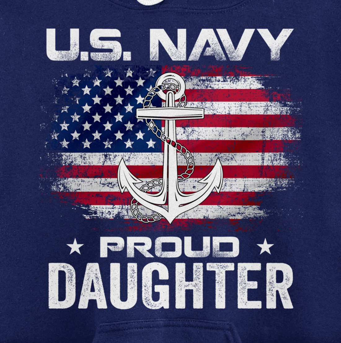 U.S Navy Proud Daughter With American Flag Gift Veteran Pullover Hoodie