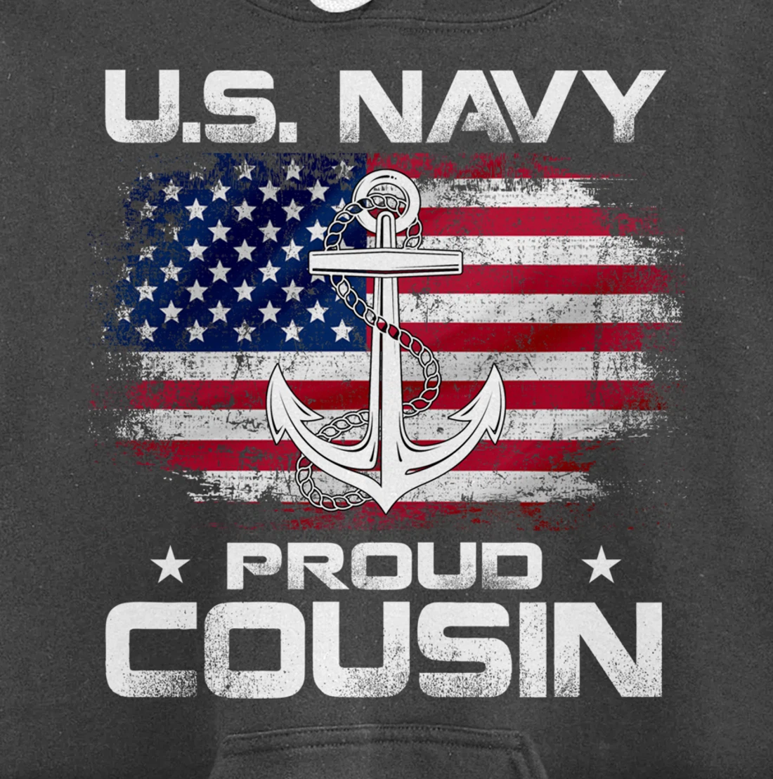 U.S Navy Proud Cousin With American Flag Gift Veteran Pullover Hoodie