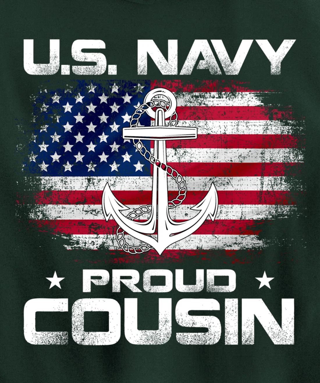 U.S Navy Proud Cousin With American Flag Gift Veteran Pullover Hoodie