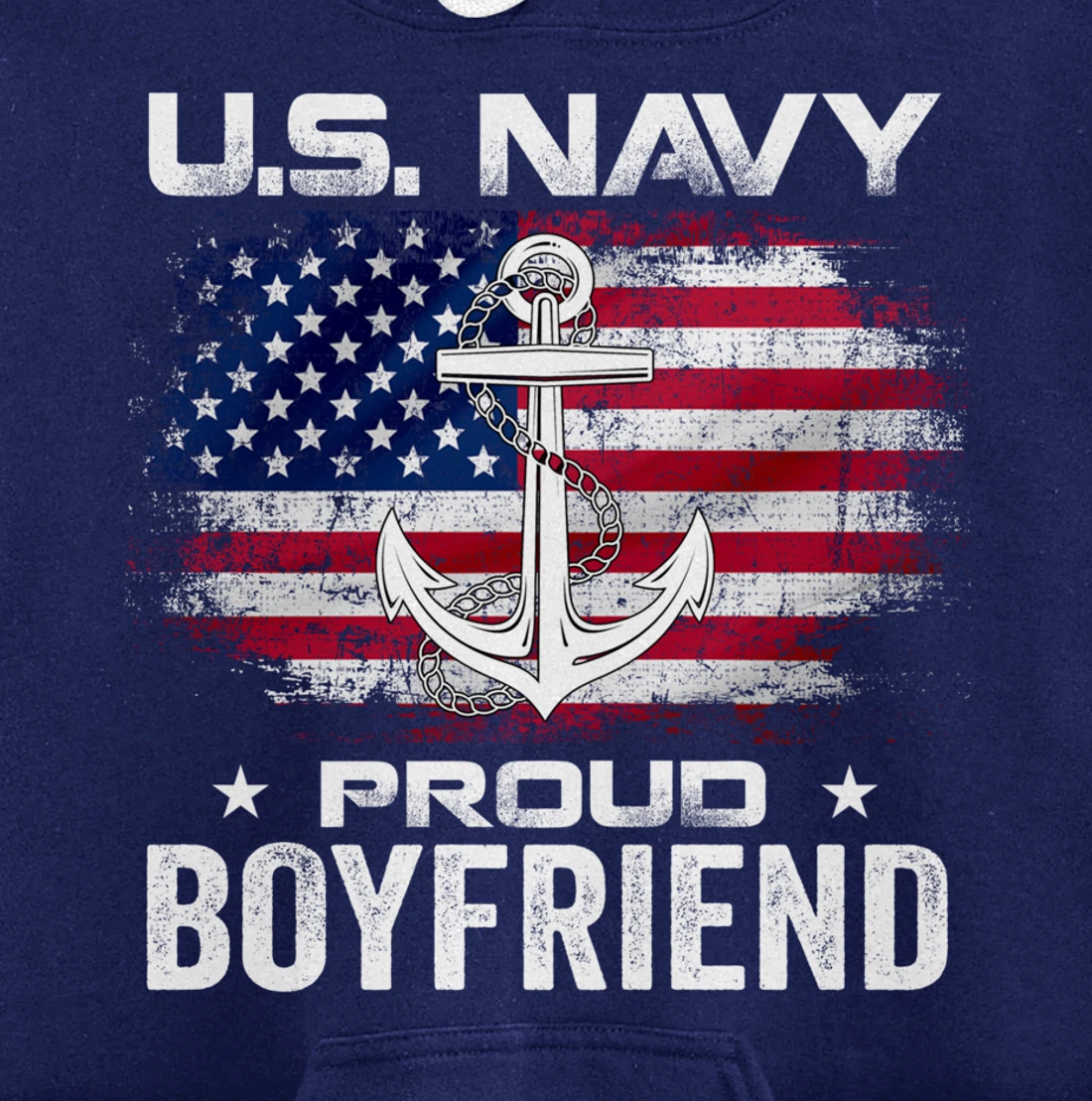 U.S Navy Proud Boyfriend With American Flag Gift Veteran Day Pullover Hoodie
