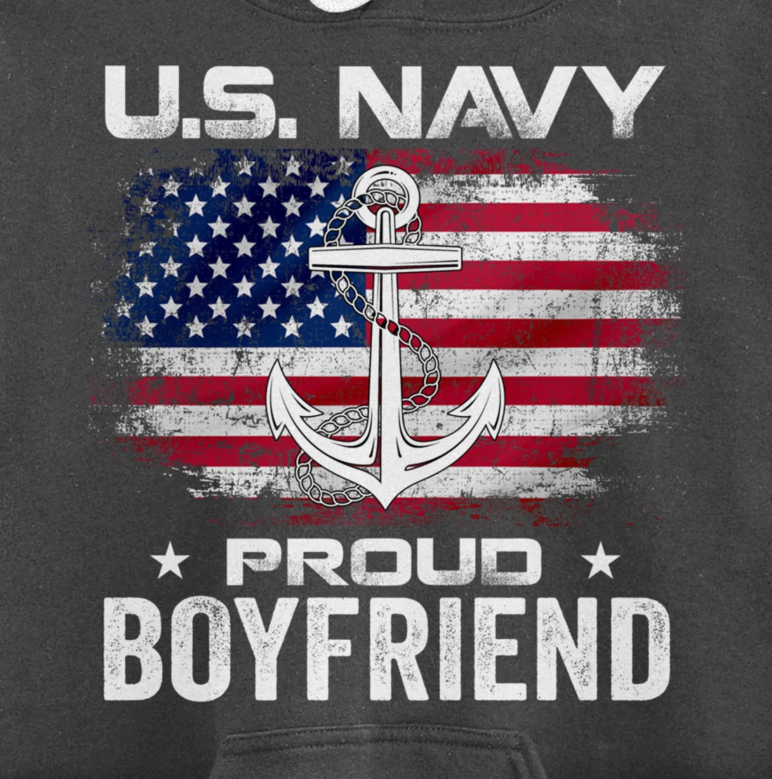 U.S Navy Proud Boyfriend With American Flag Gift Veteran Day Pullover Hoodie