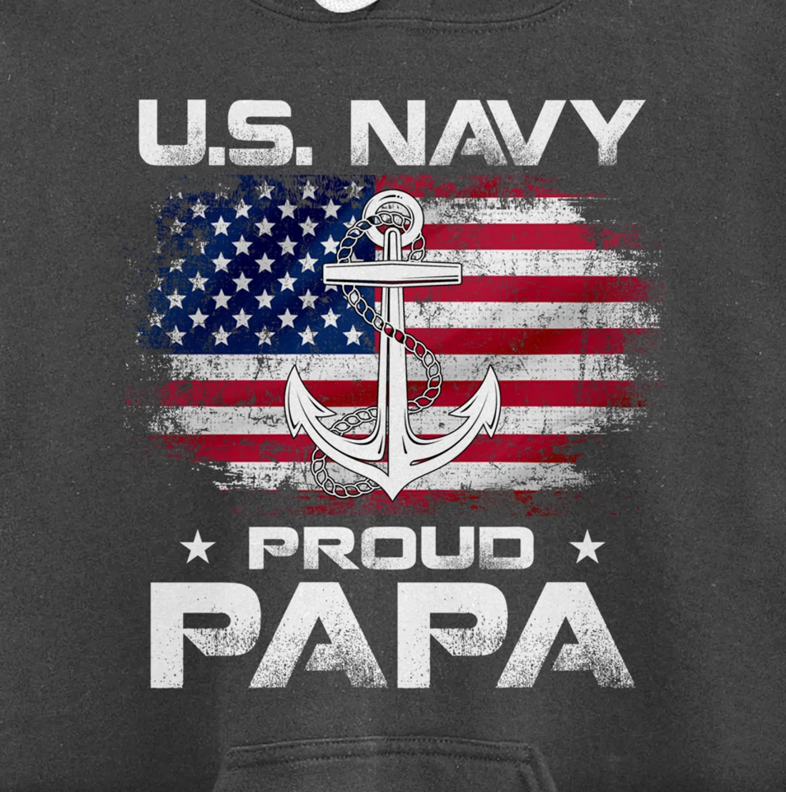 U.S Navy Proud Papa With American Flag Gift Veteran Pullover Hoodie