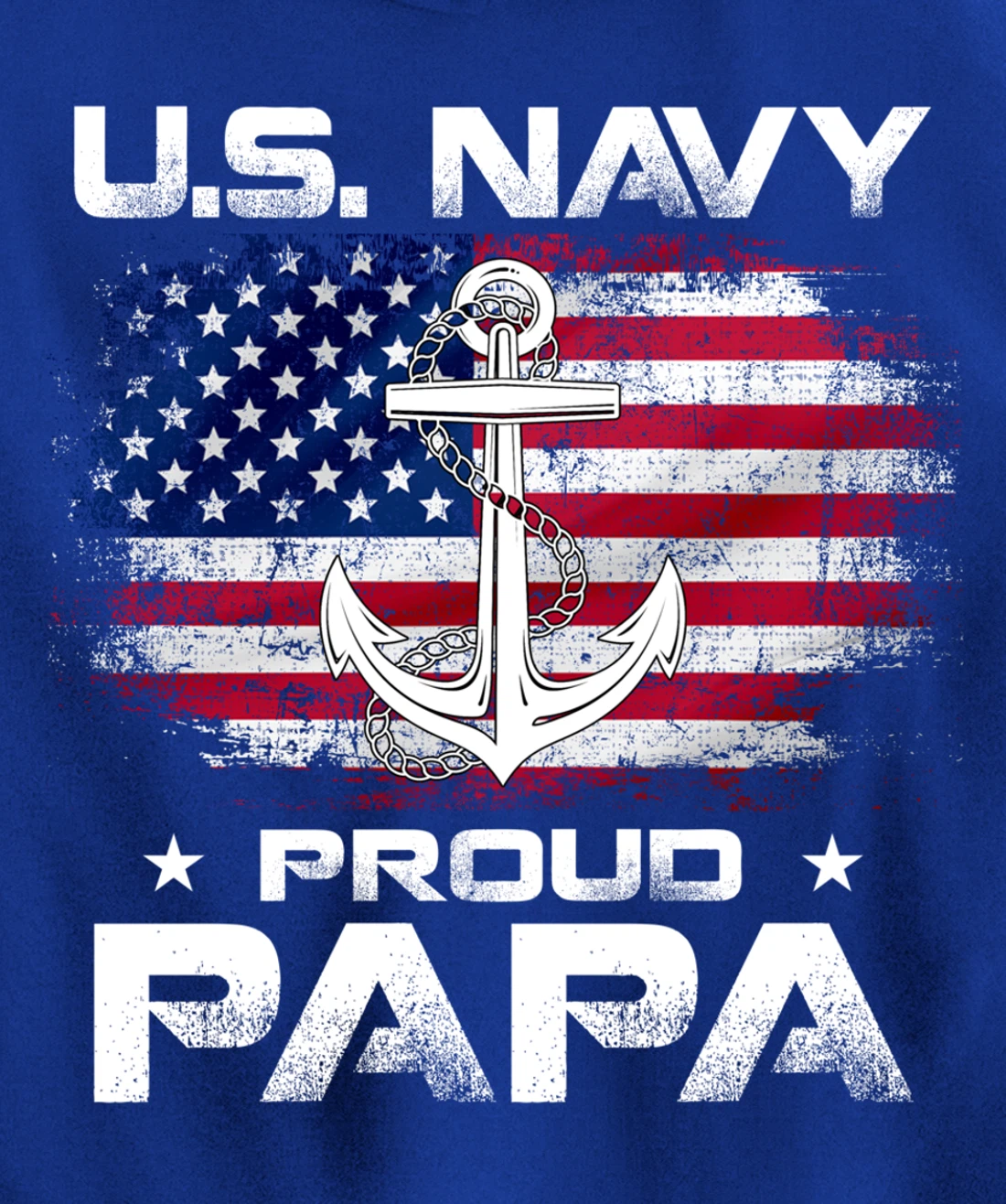 U.S Navy Proud Papa With American Flag Gift Veteran Pullover Hoodie