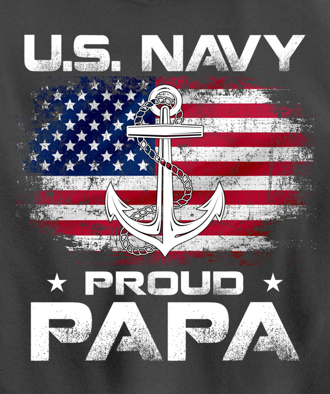 U.S Navy Proud Papa With American Flag Gift Veteran Pullover Hoodie
