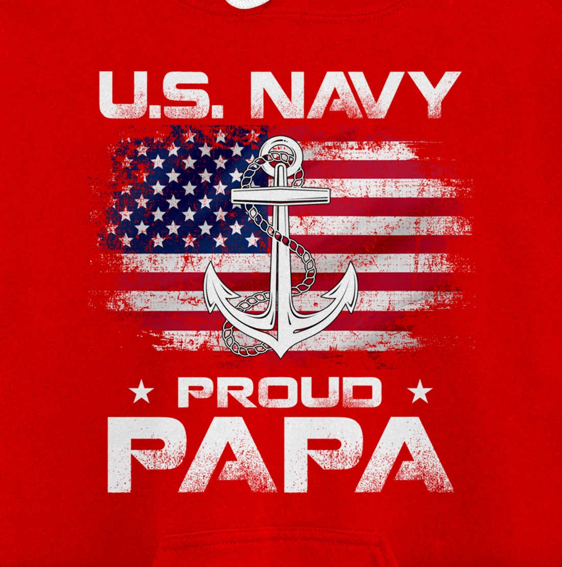 U.S Navy Proud Papa With American Flag Gift Veteran Pullover Hoodie