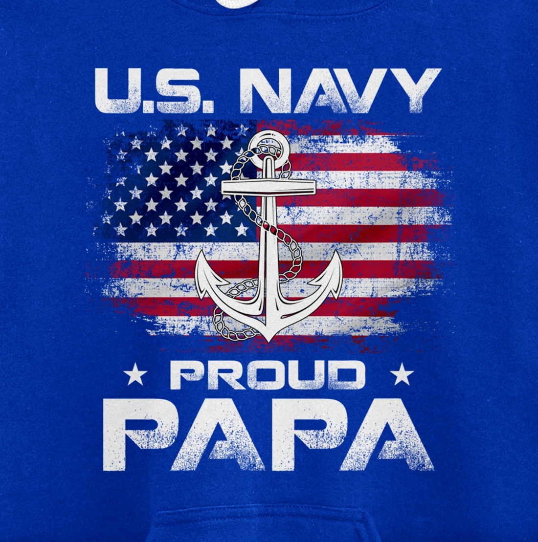 U.S Navy Proud Papa With American Flag Gift Veteran Pullover Hoodie