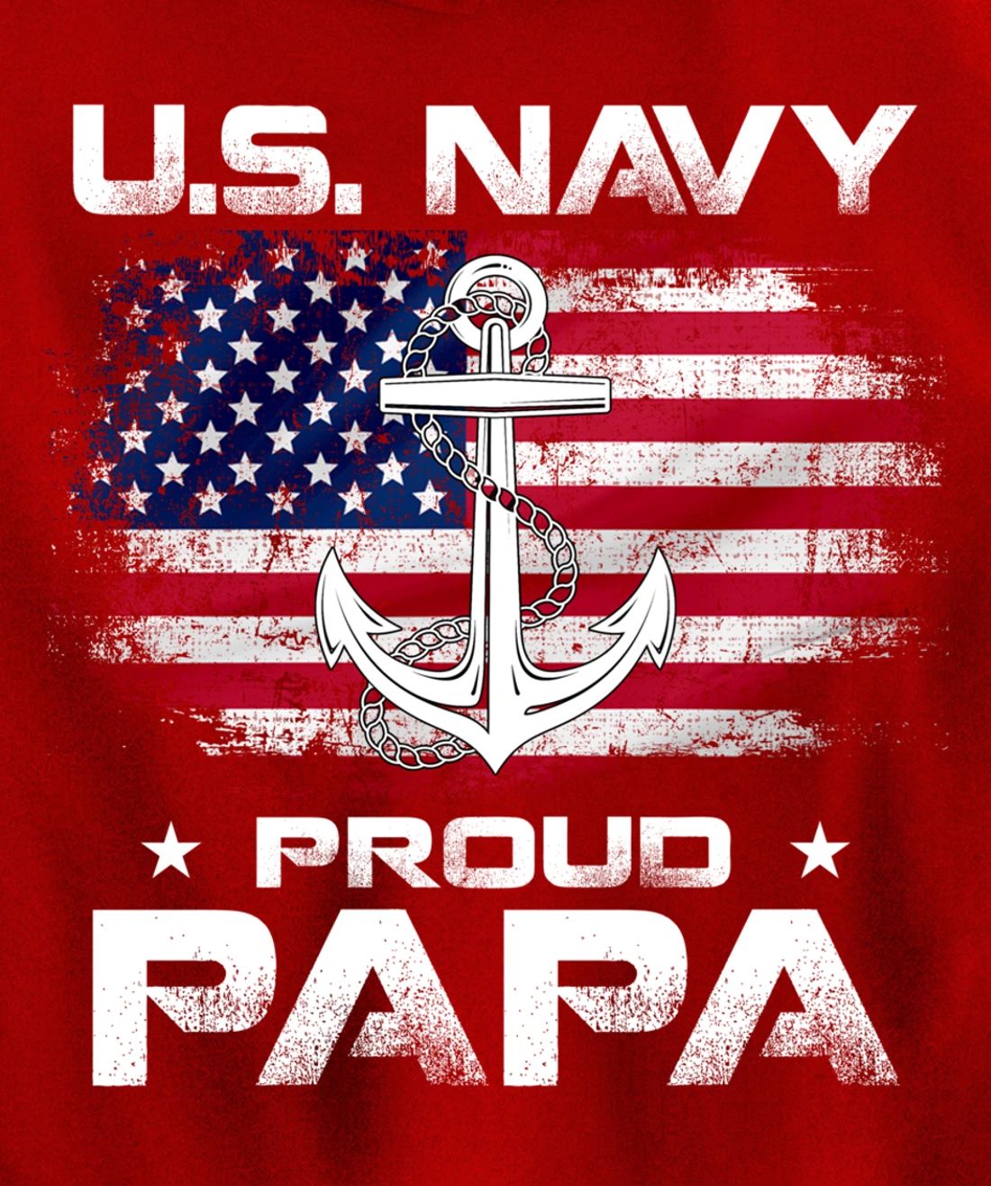 U.S Navy Proud Papa With American Flag Gift Veteran Pullover Hoodie