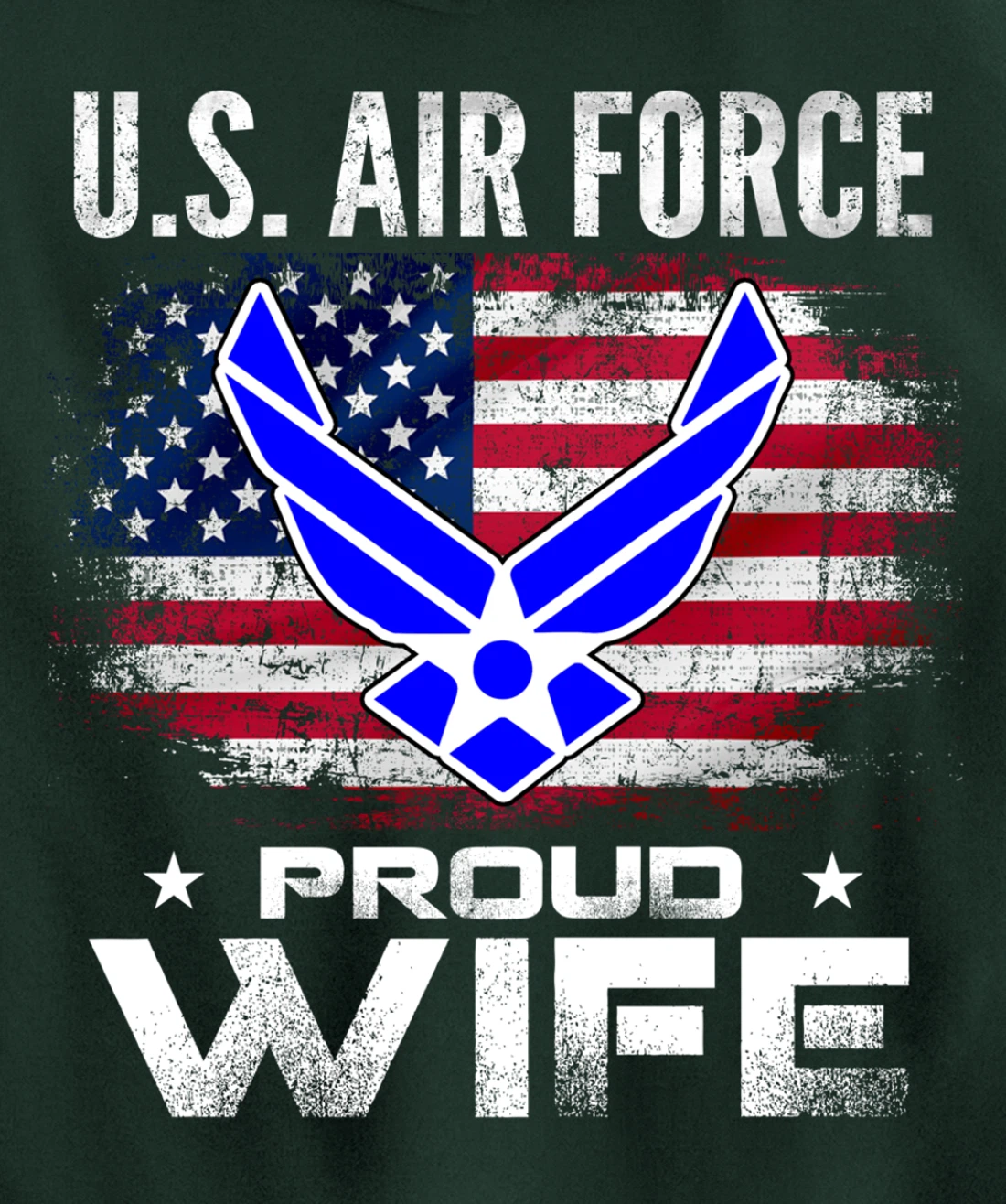 U.S Air Force Proud Wife With American Flag Gift Veteran Pullover Hoodie