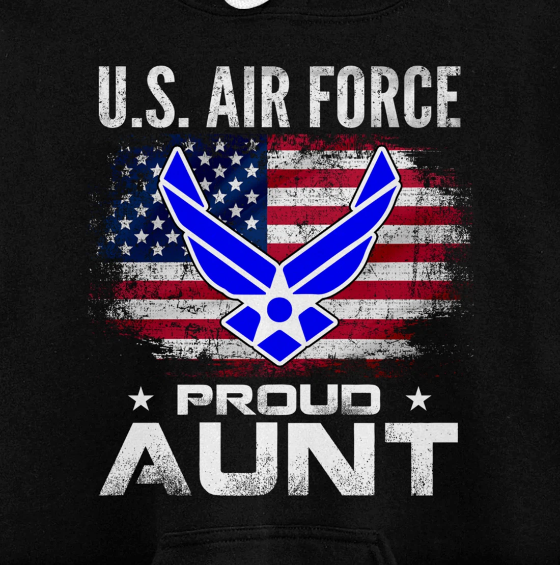 U.S Air Force Proud Aunt With American Flag Gift Veteran Pullover Hoodie