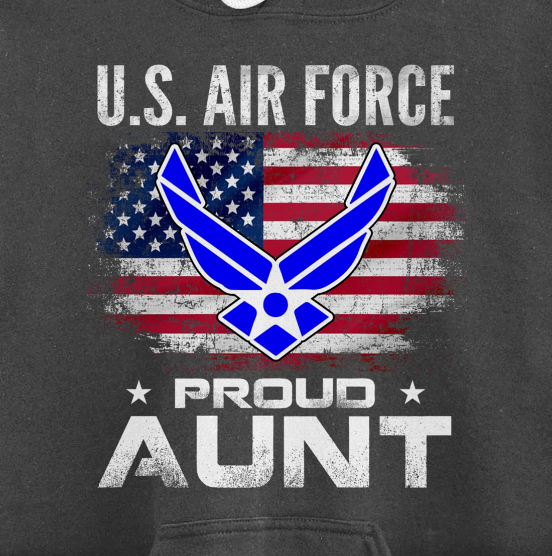 U.S Air Force Proud Aunt With American Flag Gift Veteran Pullover Hoodie