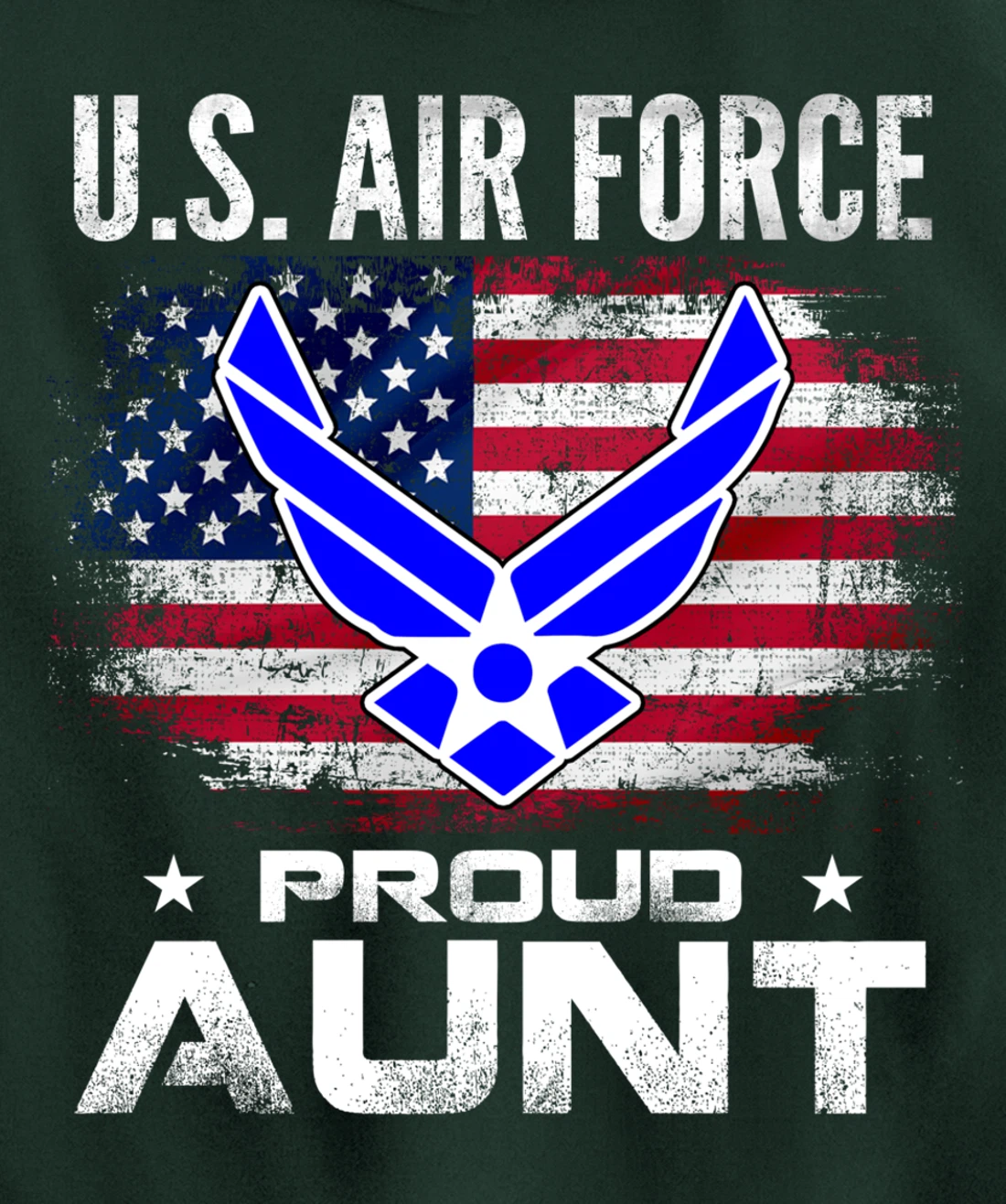 U.S Air Force Proud Aunt With American Flag Gift Veteran Pullover Hoodie