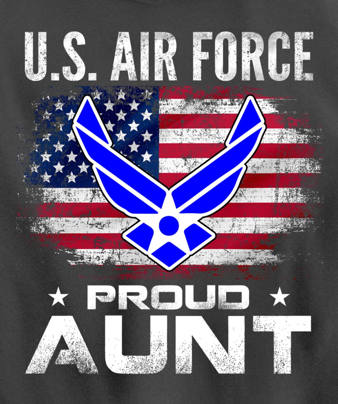 U.S Air Force Proud Aunt With American Flag Gift Veteran Pullover Hoodie