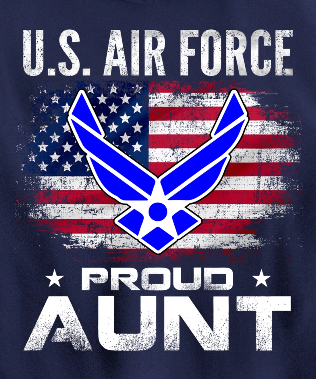 U.S Air Force Proud Aunt With American Flag Gift Veteran Pullover Hoodie