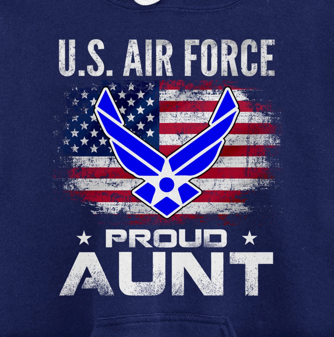 U.S Air Force Proud Aunt With American Flag Gift Veteran Pullover Hoodie