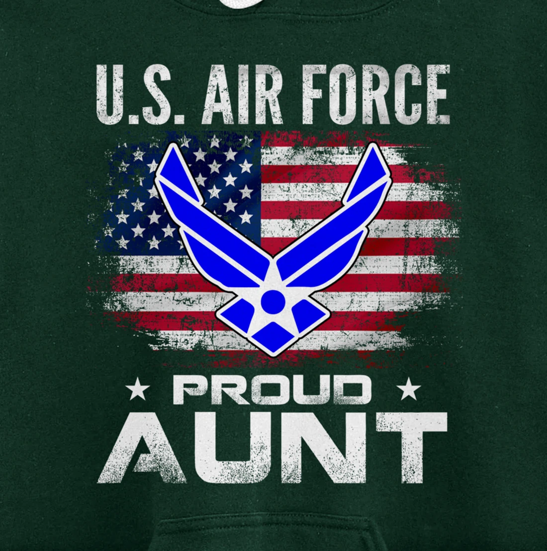 U.S Air Force Proud Aunt With American Flag Gift Veteran Pullover Hoodie