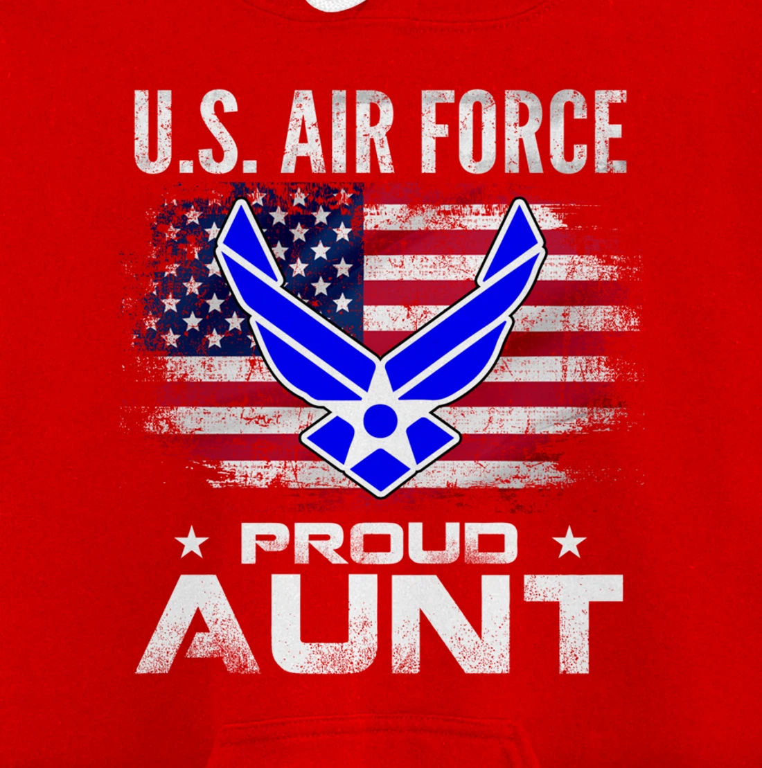 U.S Air Force Proud Aunt With American Flag Gift Veteran Pullover Hoodie