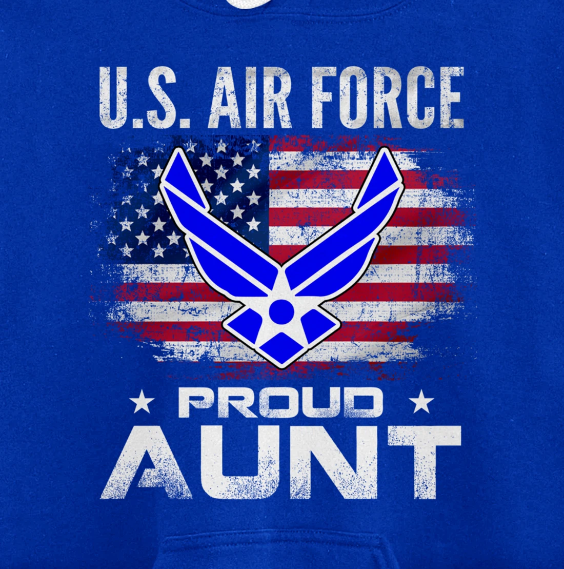 U.S Air Force Proud Aunt With American Flag Gift Veteran Pullover Hoodie