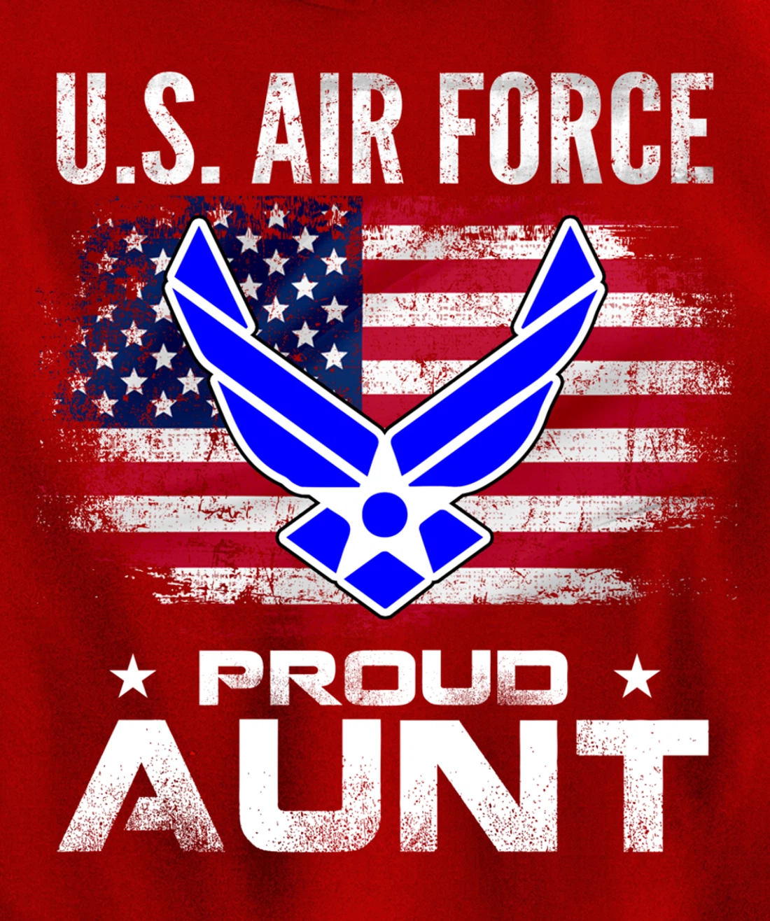 U.S Air Force Proud Aunt With American Flag Gift Veteran Pullover Hoodie