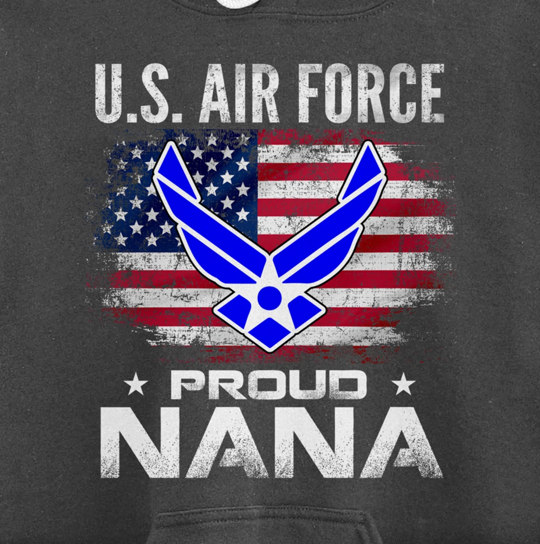 U.S Air Force Proud Nana With American Flag Gift Veteran Pullover Hoodie