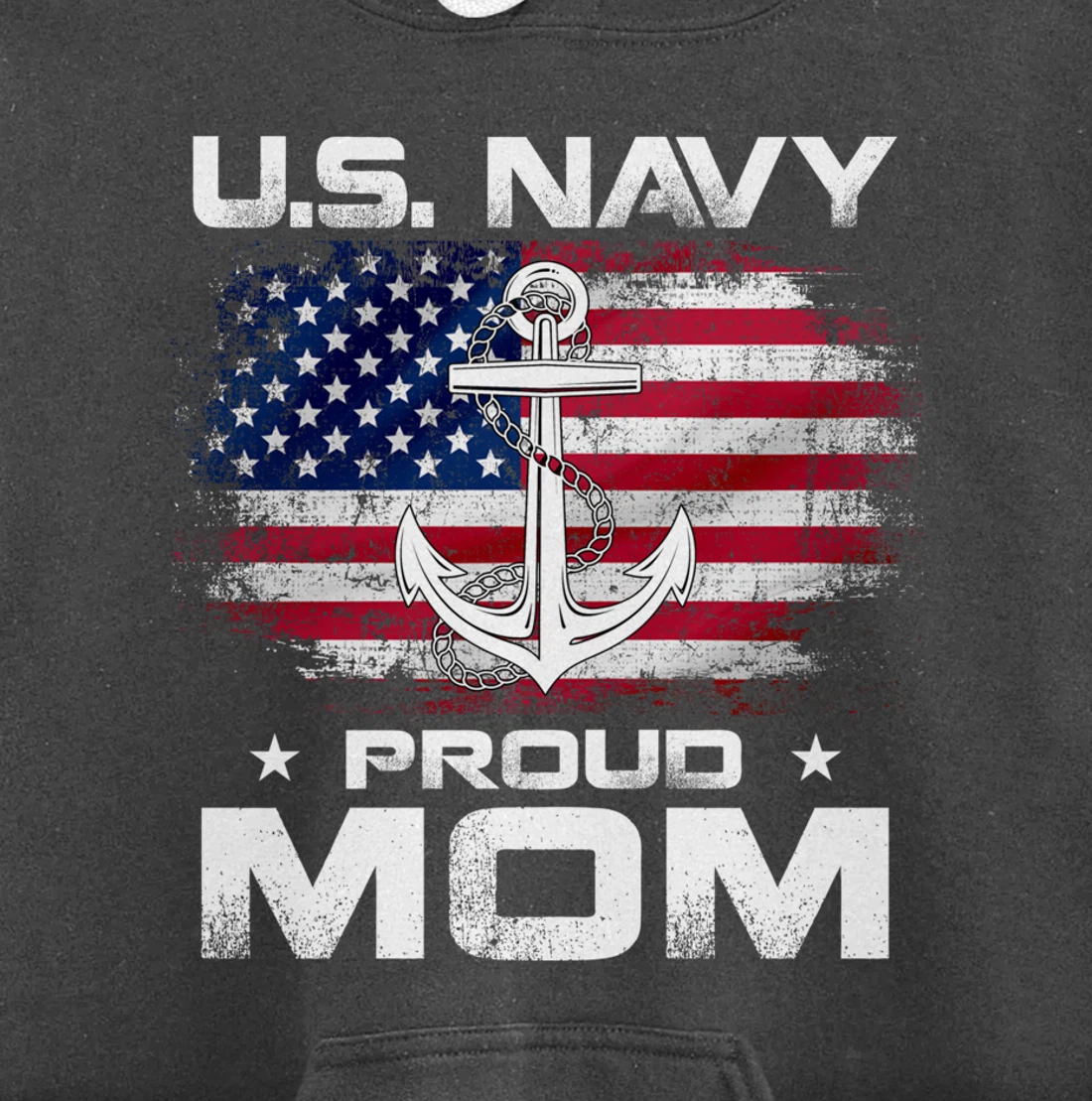 U.S Navy Proud Mom With American Flag Gift Veteran Day Pullover Hoodie