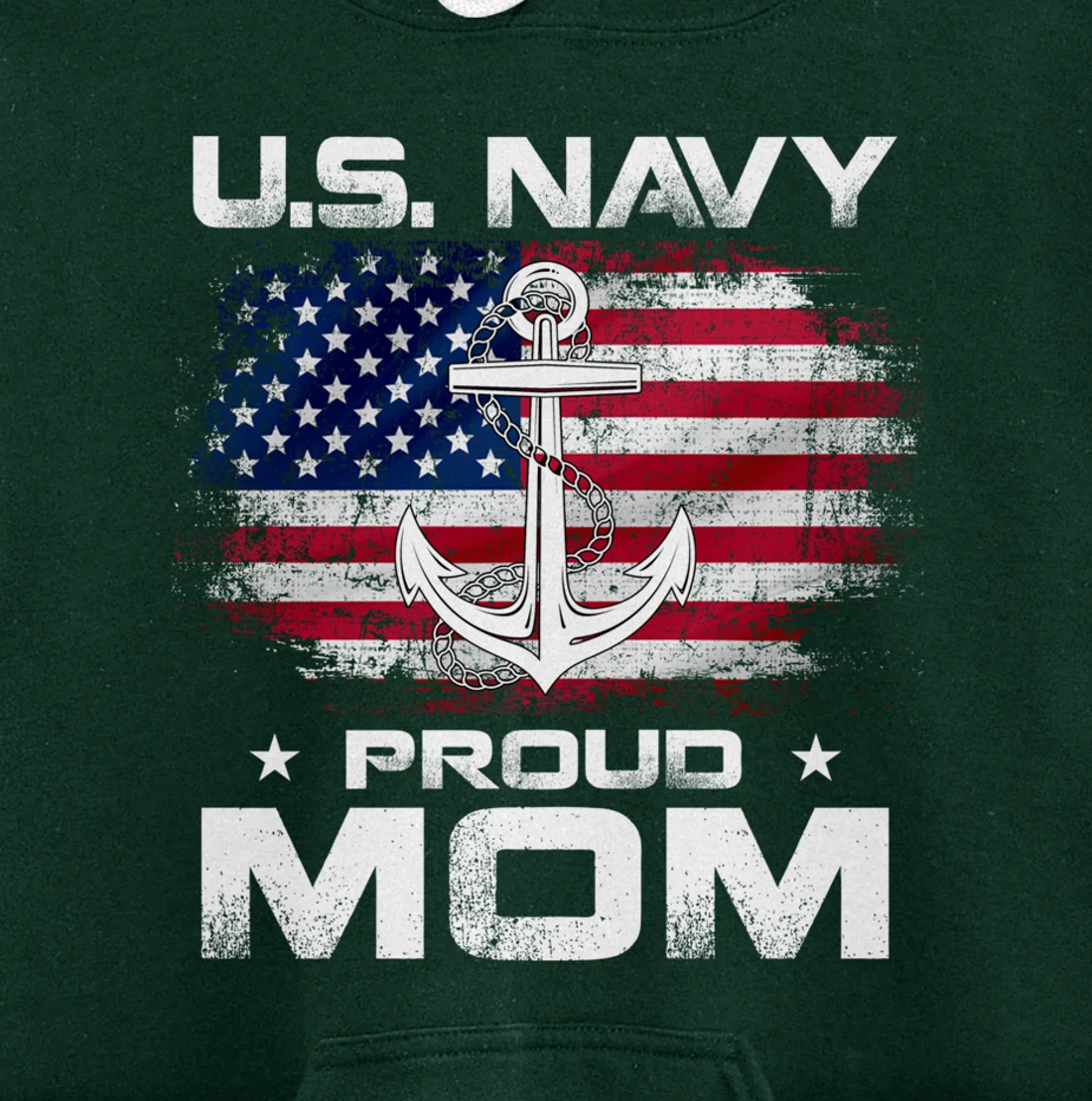 U.S Navy Proud Mom With American Flag Gift Veteran Day Pullover Hoodie