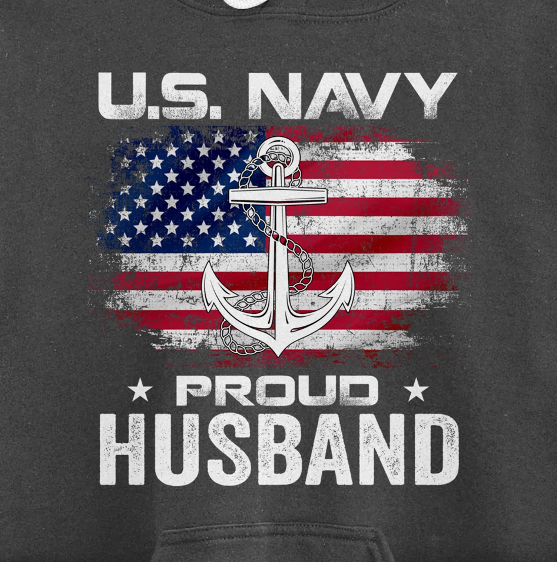 U.S Navy Proud Husband With American Flag Gift Veteran Pullover Hoodie