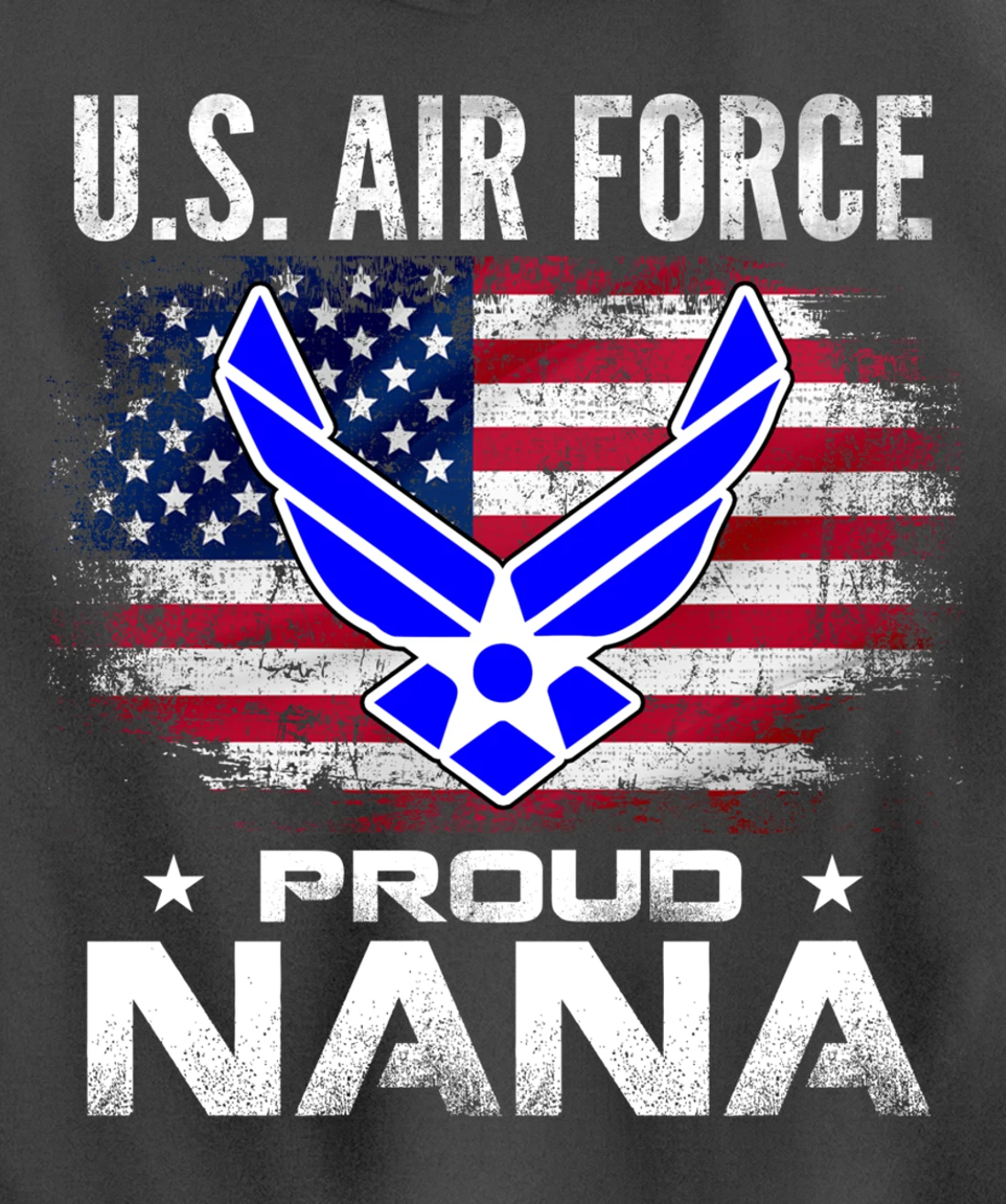 U.S Air Force Proud Nana With American Flag Gift Veteran Pullover Hoodie