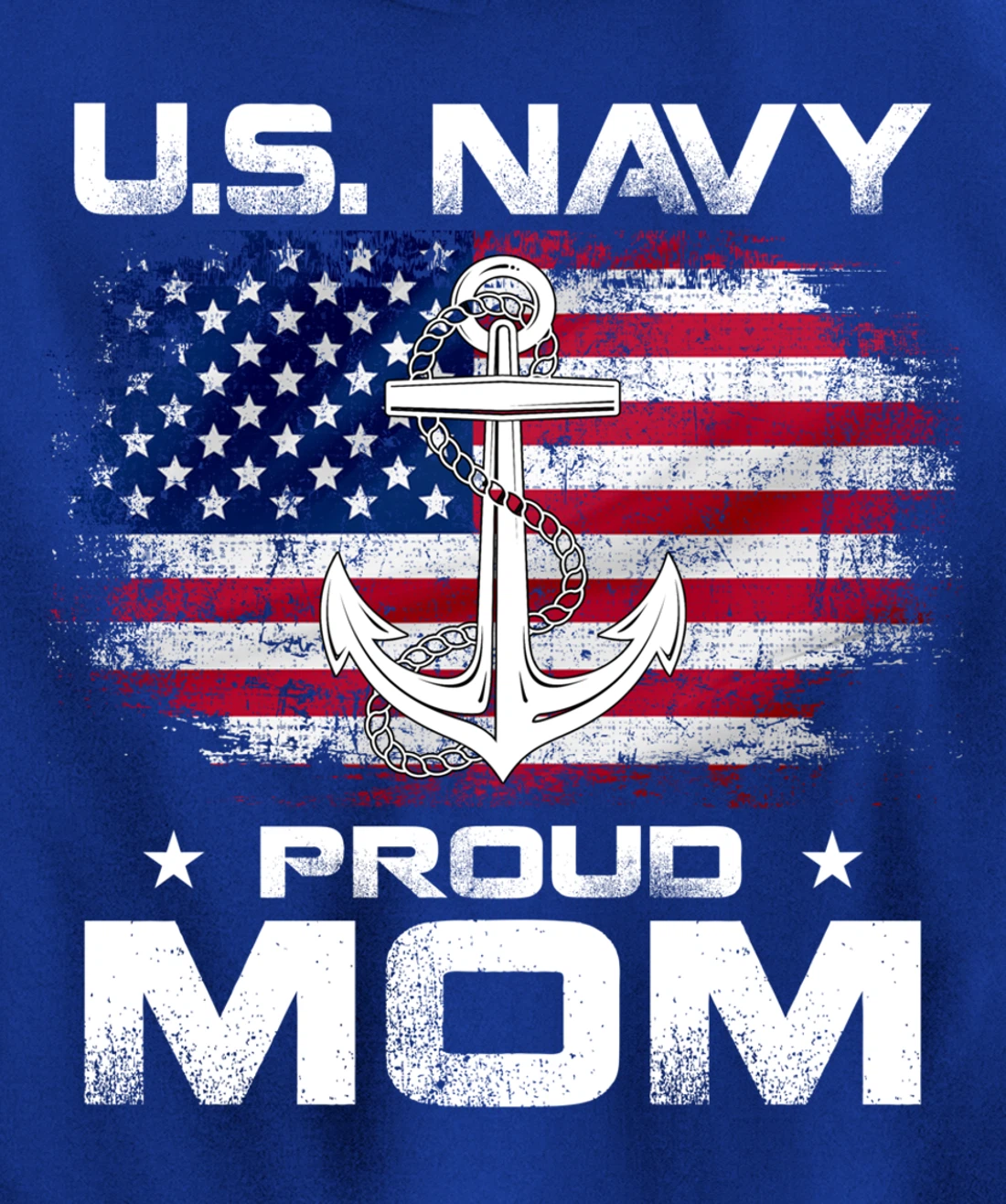 U.S Navy Proud Mom With American Flag Gift Veteran Day Pullover Hoodie