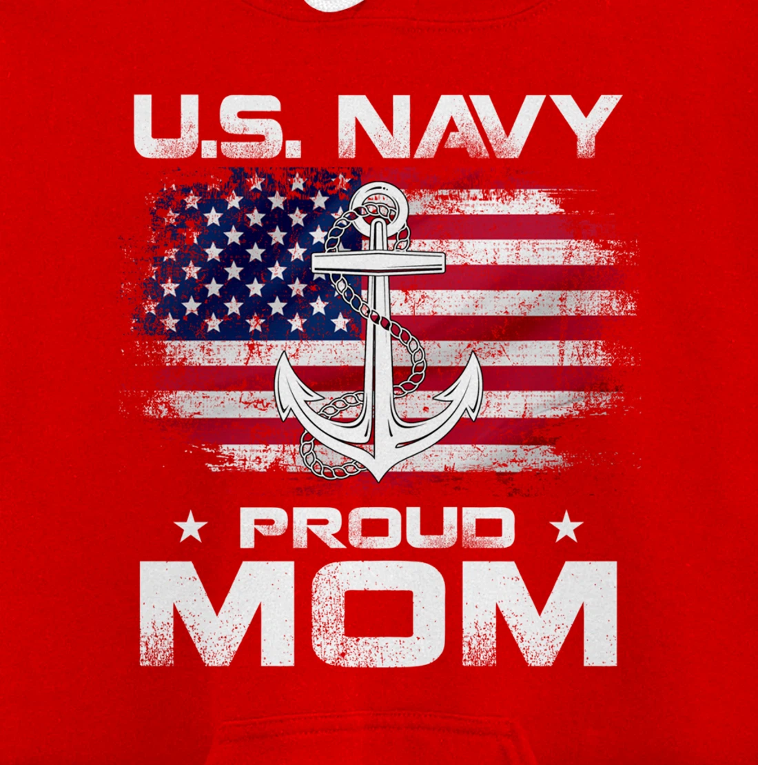 U.S Navy Proud Mom With American Flag Gift Veteran Day Pullover Hoodie