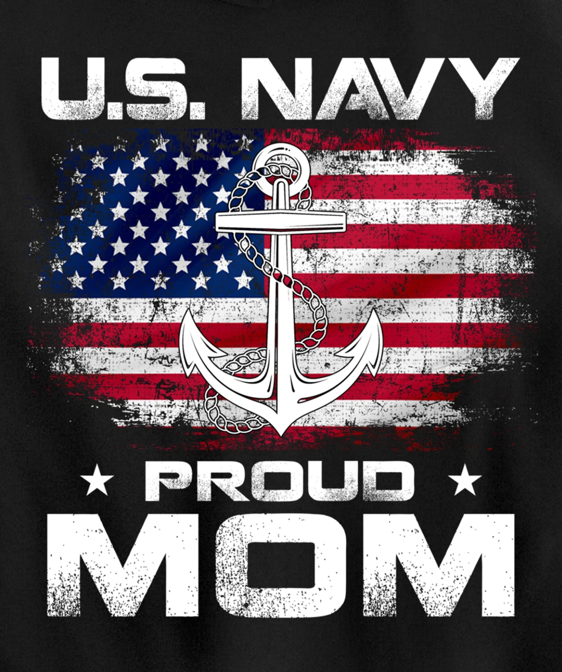 U.S Navy Proud Mom With American Flag Gift Veteran Day Pullover Hoodie