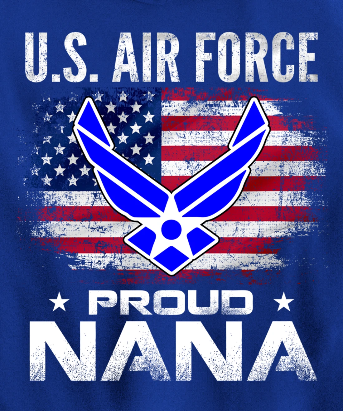 U.S Air Force Proud Nana With American Flag Gift Veteran Pullover Hoodie