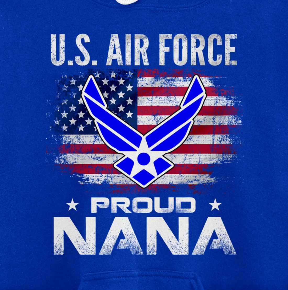 U.S Air Force Proud Nana With American Flag Gift Veteran Pullover Hoodie